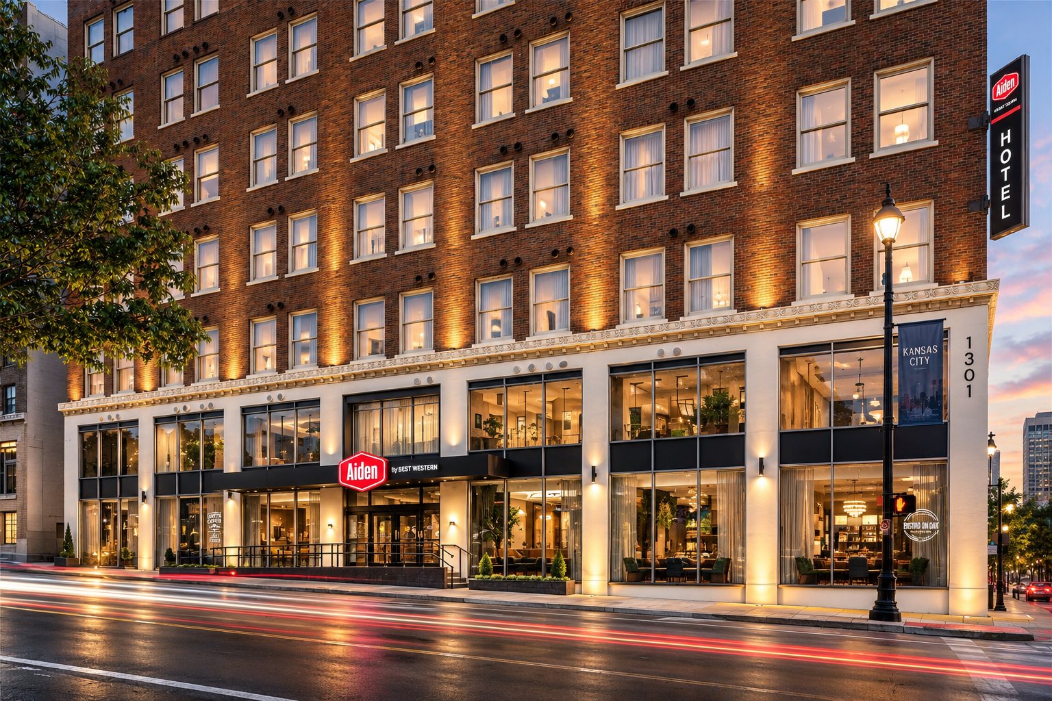 Exterior of The Aiden hotel in Kansas City